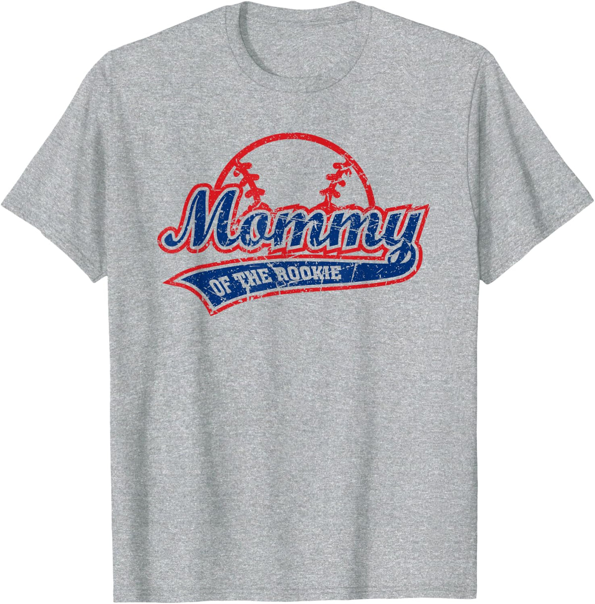 Funny Vintage Baseball Mommy of the Rookie T-Shirt - Heather Grey
