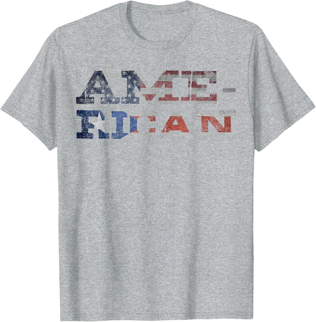 Ame-Rican Shirt American Puerto Rican Gift July 4th USA Flag T-Shirt - Heather Grey