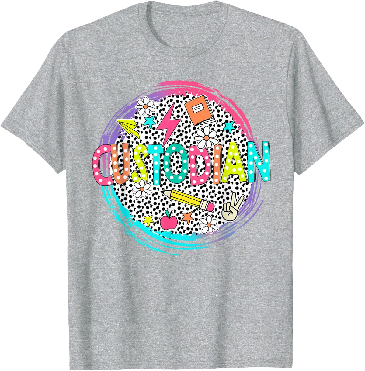 Cute Custodian Shirt First Day of school Back to school gift T-Shirt - Heather Grey