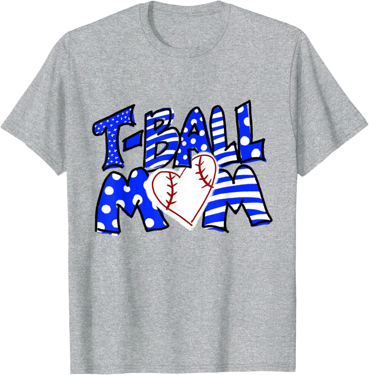 Tball Mom Shirt Womens Tee Ball Mama Tshirt Gift for Mom T-Shirt - Heather Grey