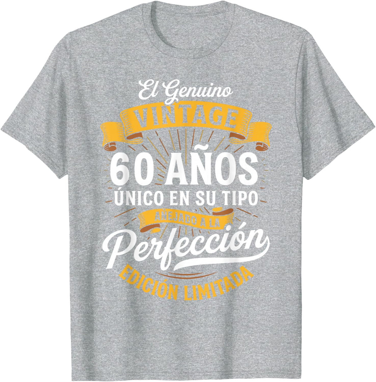 Vintage 60th Birthday Men Funny 60 Birthday Spanish T-Shirt - Heather Grey