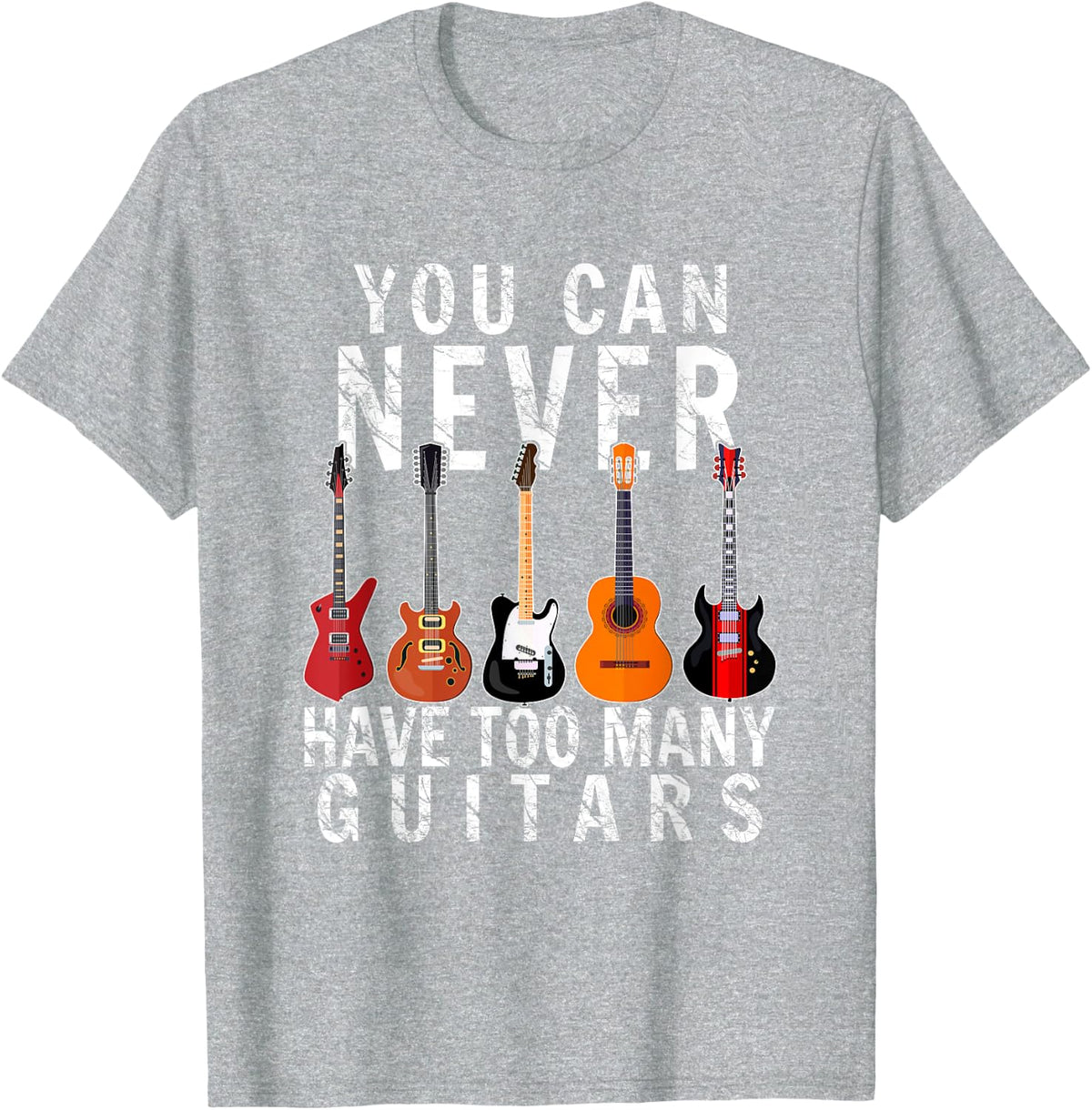Bass Musician Pick You can never have too many Guitars T-Shirt - Heather Grey
