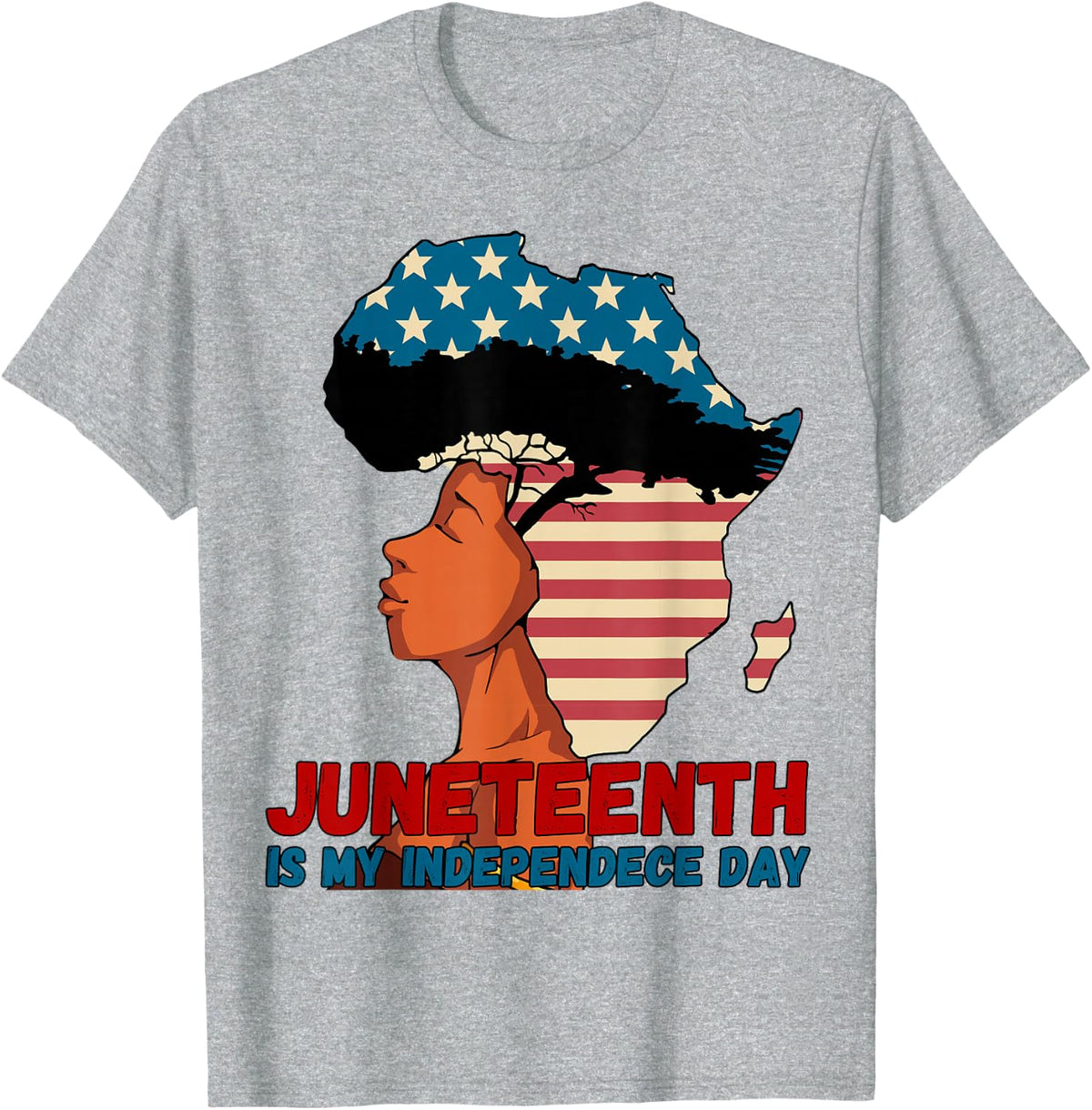 Juneteenth is My Independence Day, 4th of July Black History T-Shirt - Heather Grey