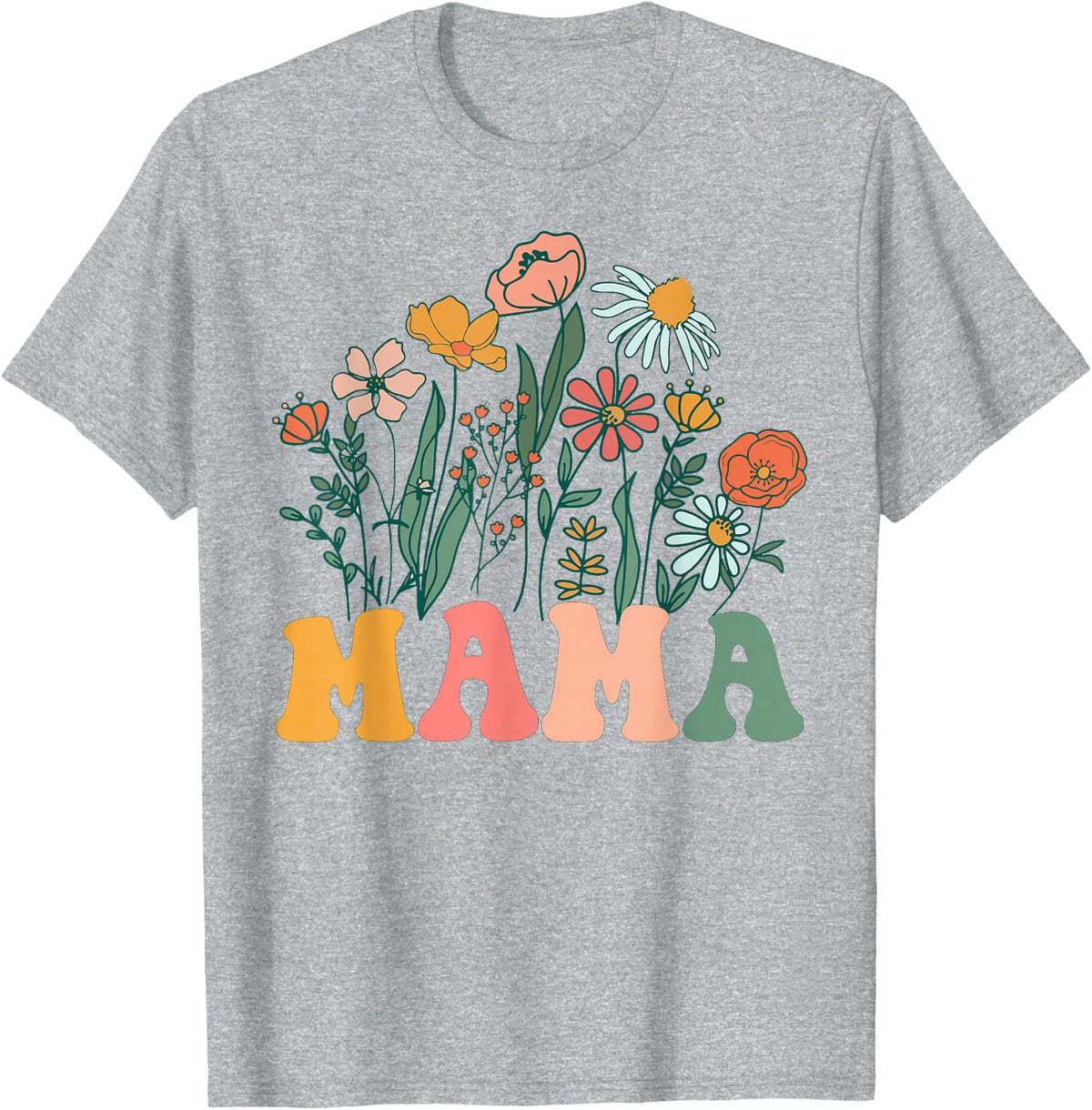 New Mama Wildflower First Birthday & Baby Shower T-Shirt - Heather Grey