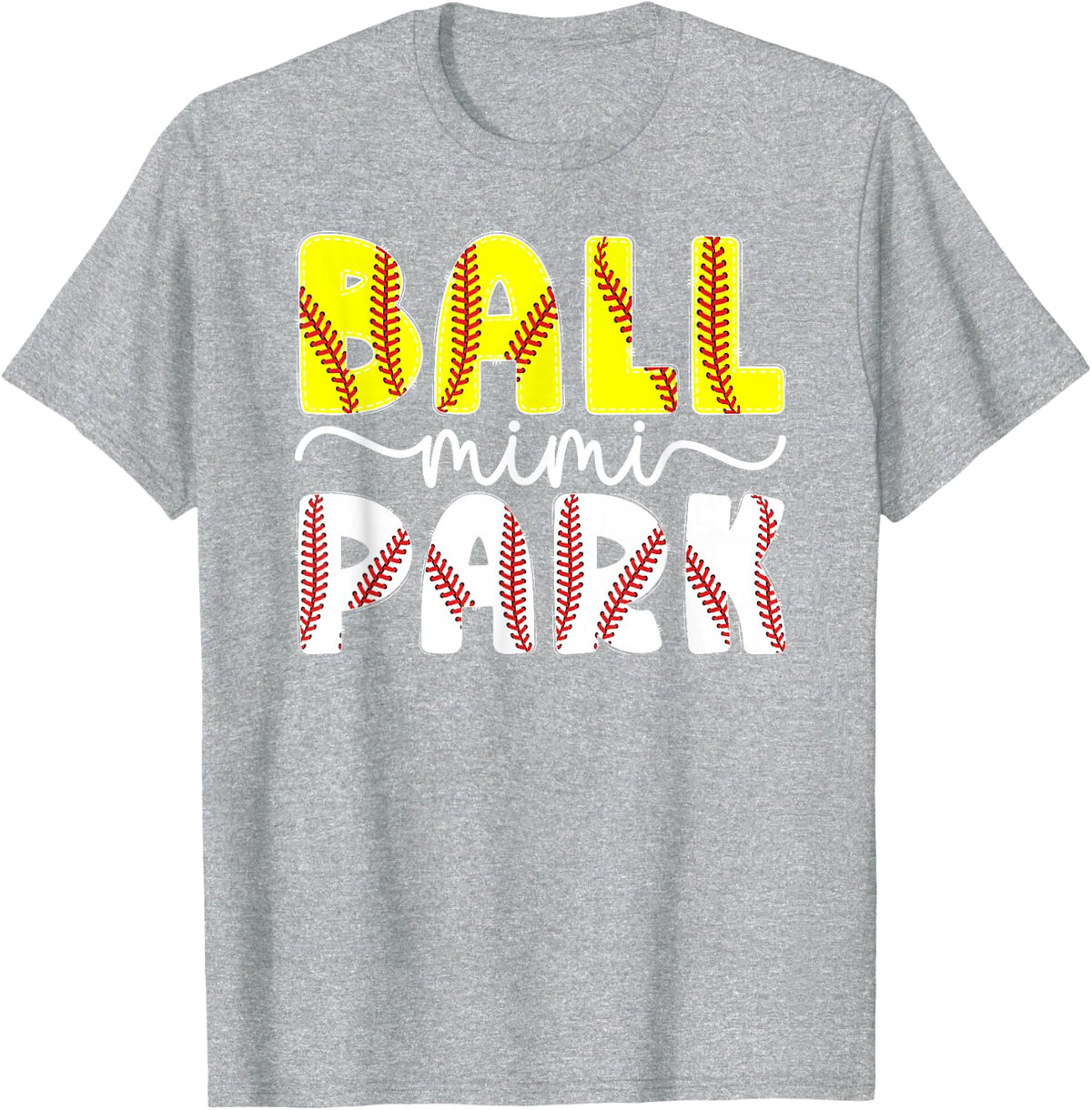 Ballpark Mimi Grandma Softball Baseball Mimi Of Ballers T-Shirt - Heather Grey