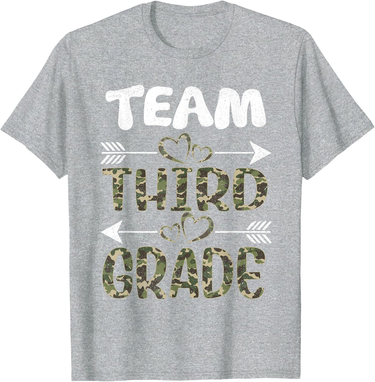 Team Third Grade Back To School 3rd Grade Camo Teachers T-Shirt - Heather Grey