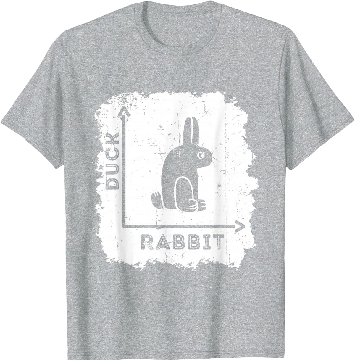 Wittgensteins Rabbit Duck Illusion Math Geek Physics Nerd T-Shirt - Heather Grey