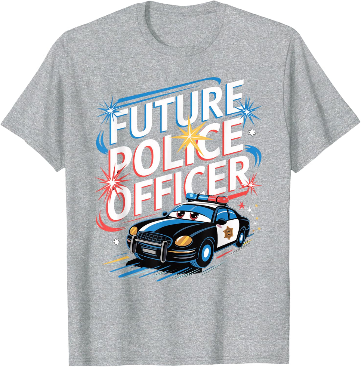 Wee Woo Police Car Police Costume Future Police Officer T-Shirt - Heather Grey