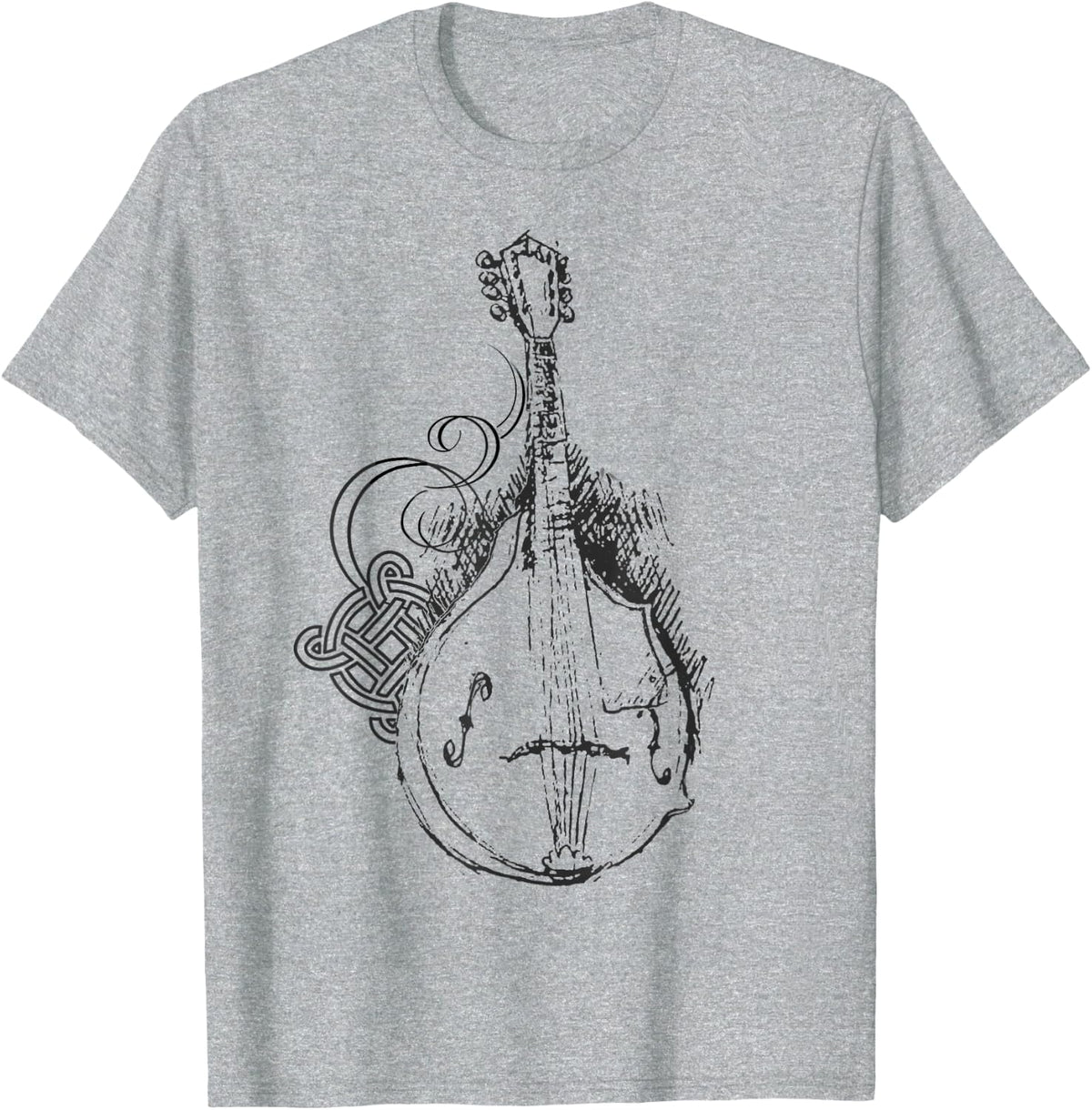 Mandolin Live Music Lover Bluegrass Festival T-Shirt - Heather Grey