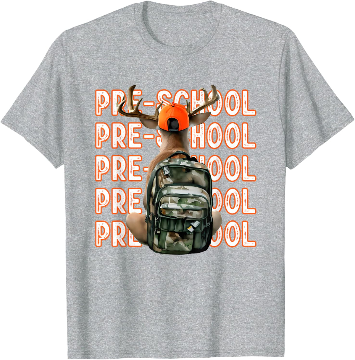 Preschool Back To School Deer Hunting Season Cute Deer T-Shirt - Heather Grey