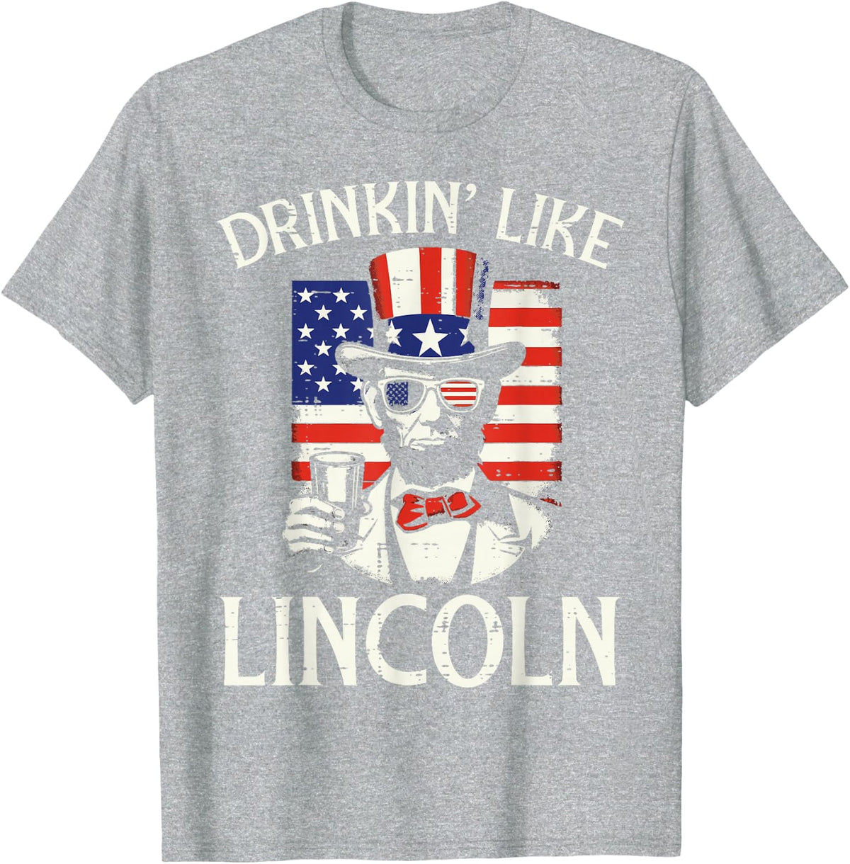 4th Of July US Flag Funny American July 4th Party Men Women T-Shirt - Heather Grey